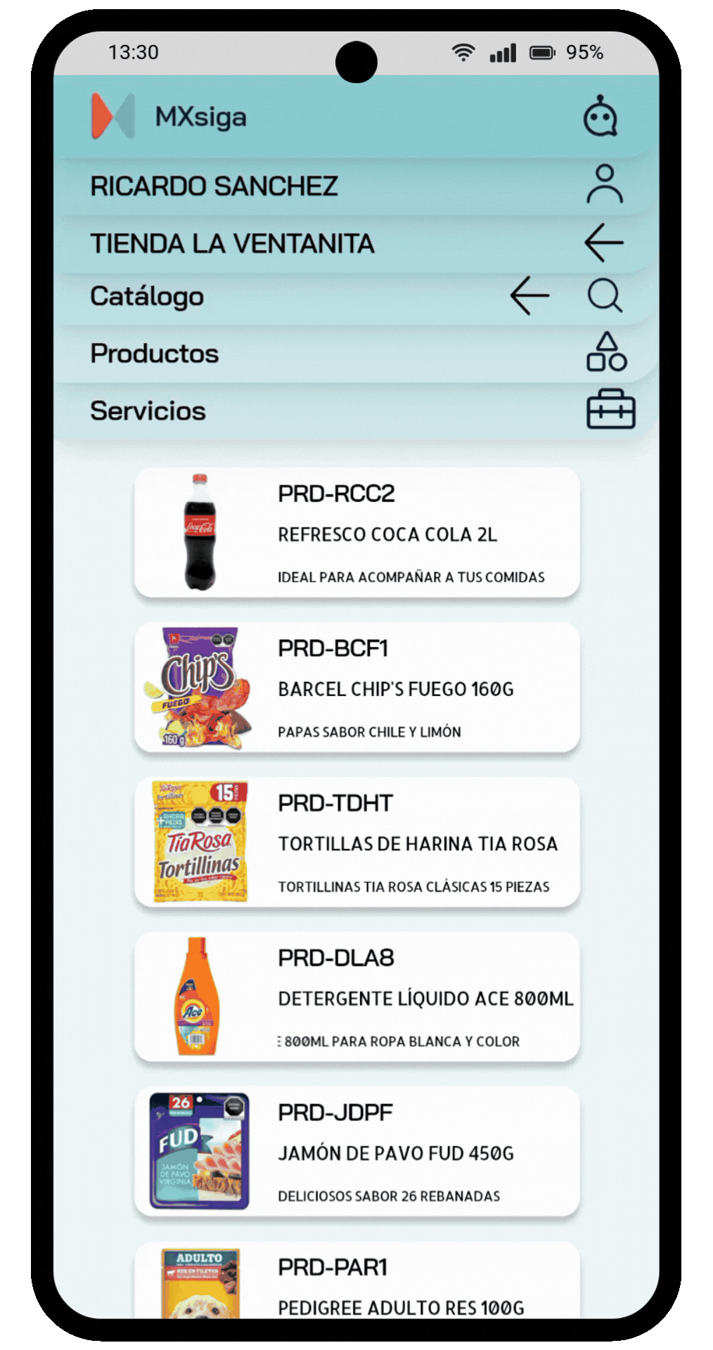 Celular que muestra el asistente Alonso IA